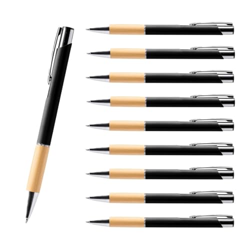 WPRO Kugelschreiber Bolin aus Bambus mit Metallclip 500er Set, schwarz – Druckkugelschreiber blau schreibend in 6 Farben, nachhaltiger Stift im Set WPRO Kugelschreiber Bolin aus Bambus mit Metallclip 500er Set, schwarz – Druckkugelschreiber blau schreibend in 6 Farben, nachhaltiger Stift im Set von WPRO