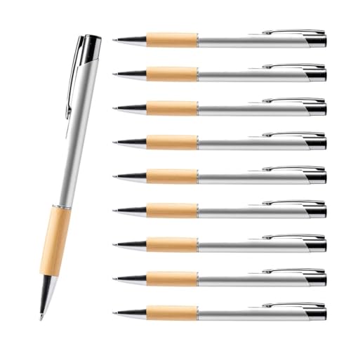 WPRO Kugelschreiber Bolin aus Bambus mit Metallclip 500er Set, silber – Druckkugelschreiber blau schreibend in 6 Farben, nachhaltiger Stift im Set WPRO Kugelschreiber Bolin aus Bambus mit Metallclip 500er Set, silber – Druckkugelschreiber blau schreibend in 6 Farben, nachhaltiger Stift im Set von WPRO