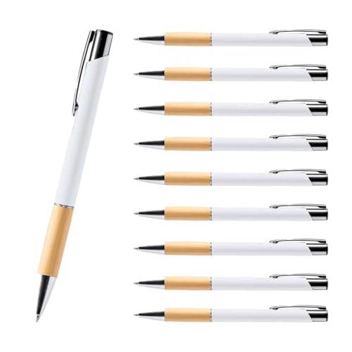 WPRO Kugelschreiber Bolin aus Bambus mit Metallclip 500er Set, weiß – Druckkugelschreiber blau schreibend in 6 Farben, nachhaltiger Stift im Set WPRO Kugelschreiber Bolin aus Bambus mit Metallclip 500er Set, weiß – Druckkugelschreiber blau schreibend in 6 Farben, nachhaltiger Stift im Set von WPRO