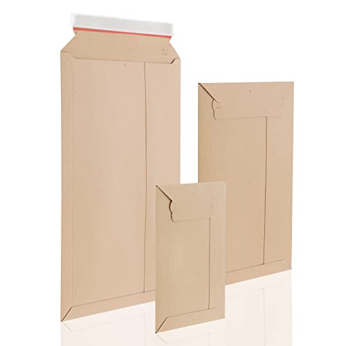 WPTrading - 100 Stück Vollpappe Versandtaschen DIN A3 320 x 455 mm (TP360) selbstklebend Braun - Pappe Versandtasche aus Karton für Büchersendung reißfest - Warensendung Versand Verpackung für Bücher von WPTrading