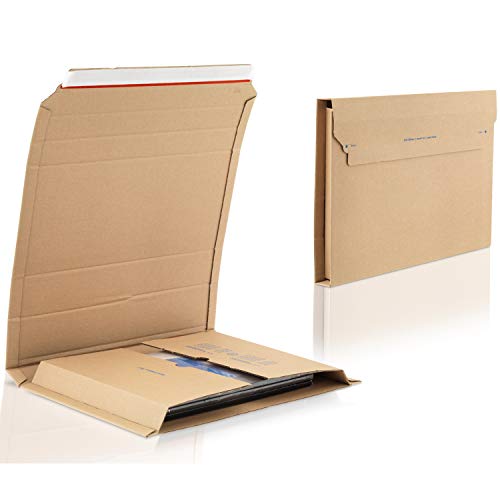 WPTrading - 100 Stück Wellpappe Buchverpackung DIN A5 217 x 155 x 50 mm (MW352E) selbstklebend Braun - Buch Versandtaschen aus Karton für Büchersendung - Maxibriefkarton für Bücher- und Warensendung von WPTrading