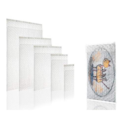 WPTrading - 50 Stück Luftpolsterbeutel 200 x 200 mm (60my) Transparent selbstklebend - Luftpolsterumschläge aus 3-lagiger Luftpolsterfolie für Versand - Luftpolster Versandtasche für Warensendung von WPTrading