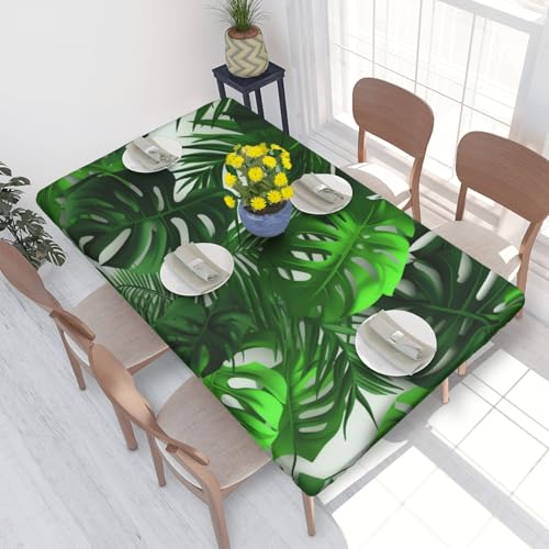 Monstera Tischdecke mit Bananen-Palmenblättern, mit elastischem Rand, wasserabweisend, für Küche, Esszimmer, Party, Picknick, dekorative Stoff-Tischdecke, 122 x 76 cm Monstera Tischdecke mit Bananen-Palmenblättern, mit elastischem Rand, wasserabweisend, für Küche, Esszimmer, Party, Picknick, dekorative Stoff-Tischdecke, 122 x 76 cm von WPUTY