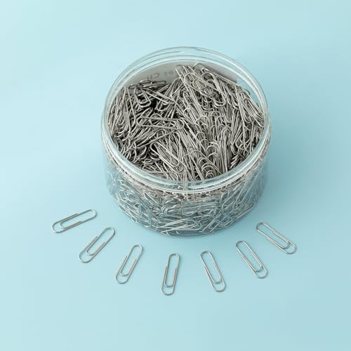 WQKING Glänzende silberfarbene Büroklammern, 50 mm, Metall-Finish, robuste Ordner, ideal für Büro, Schule und Zuhause (Silber) von WQKING