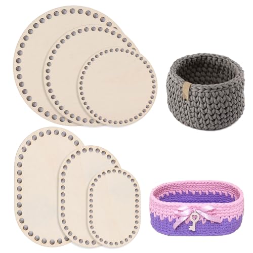 6 Stück Korbboden Zum Häkeln,Gehäkelter Korbboden,Holzboden Zum Häkeln,Holzboden Für Häkelkorb, Gehäkelter Taschenboden,Für DIY Handtasche Korb Webbedarf Kunsthandwerk Heimdekoration (Ovaler/Rund) 6 Stück Korbboden Zum Häkeln,Gehäkelter Korbboden,Holzboden Zum Häkeln,Holzboden Für Häkelkorb, Gehäkelter Taschenboden,Für DIY Handtasche Korb Webbedarf Kunsthandwerk Heimdekoration (Ovaler/Rund) von WQNNQW