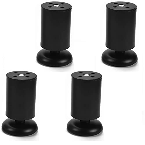 WQZzjm Möbelbeine aus Edelstahl für Couchtische, Moderne Schreibtische und Nachttische, leicht zu reinigen und zu pflegen, runde Form, schwarzes Finish, 50,8 cm von WQZzjm