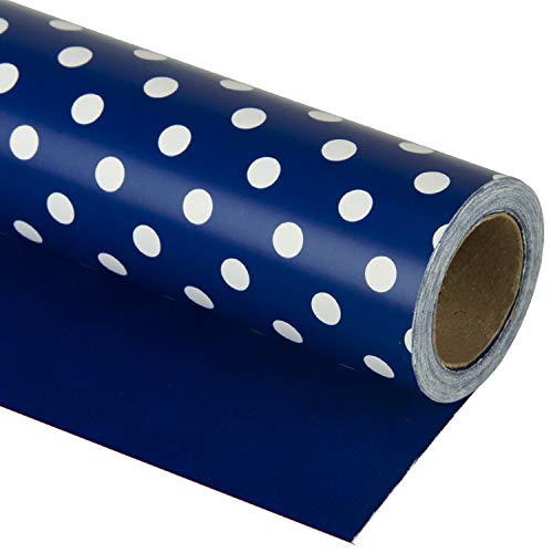 WRAPAHOLIC Geschenkpapier, wendbar, gepunktet, für Geburtstag, Urlaub, Hochzeit, Babyparty, 30 x 33 m, Marineblau WRAPAHOLIC Geschenkpapier, wendbar, gepunktet, für Geburtstag, Urlaub, Hochzeit, Babyparty, 30 x 33 m, Marineblau von WRAPAHOLIC