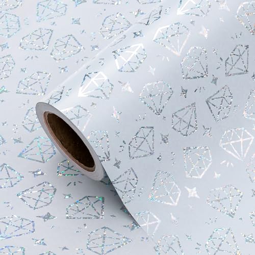 WRAPAHOLIC Jumbo-Geschenkpapier für Hochzeiten, silberfarben, 76,2 cm x 10,2 m, Foliendiamant-Geburtstagsgeschenkpapier für Geburtstag, Hochzeit, Babyparty, Brautparty WRAPAHOLIC Jumbo-Geschenkpapier für Hochzeiten, silberfarben, 76,2 cm x 10,2 m, Foliendiamant-Geburtstagsgeschenkpapier für Geburtstag, Hochzeit, Babyparty, Brautparty von WRAPAHOLIC