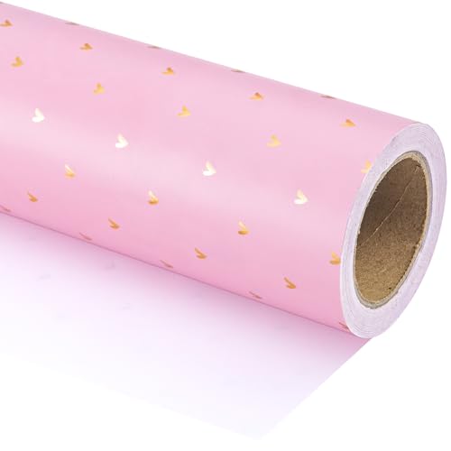 WRAPAHOLIC Valentinstag-Geschenkpapier – Mini-Rolle – 43 cm x 90 cm – rosa Liebesherz mit holografischem Goldfolien-Design für Hochzeit, Jahrestag, Geburtstag, Urlaub, Party WRAPAHOLIC Valentinstag-Geschenkpapier – Mini-Rolle – 43 cm x 90 cm – rosa Liebesherz mit holografischem Goldfolien-Design für Hochzeit, Jahrestag, Geburtstag, Urlaub, Party von WRAPAHOLIC