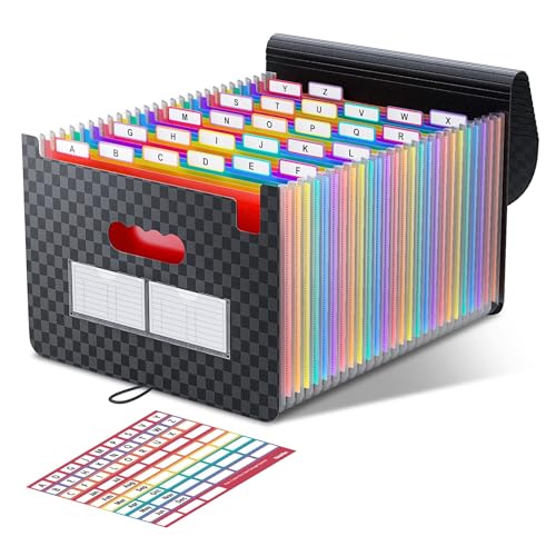 A4 Fächermappe mit Gittermuster, 26 Fächer, erweiterbare Füllboxen, Dokumenten-Organizer, Akkordeon-A4-Schreibtischordner, tragbare Regenbogen-Aktenhüllen, Kunststoff-Rechnungen, Aufbewahrungstasche A4 Fächermappe mit Gittermuster, 26 Fächer, erweiterbare Füllboxen, Dokumenten-Organizer, Akkordeon-A4-Schreibtischordner, tragbare Regenbogen-Aktenhüllen, Kunststoff-Rechnungen, Aufbewahrungstasche von WREWING