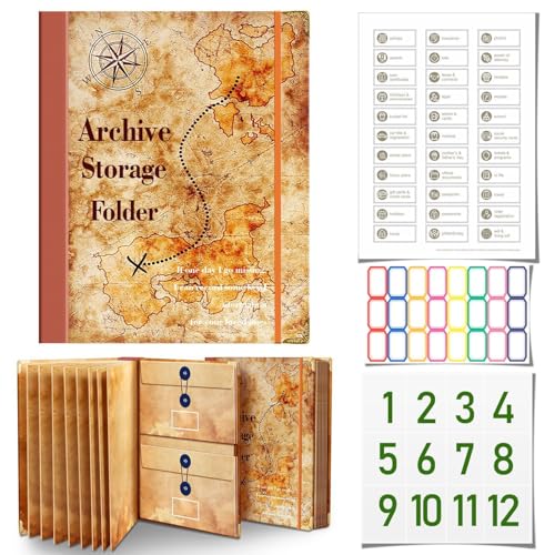 Fächermappe für Dokumente, A4, sichere Mappe für Reisepässe, Sozialversicherungskarten, Reiseerinnerungen und Fotos, Anti-Verlust-Dokumententasche Fächermappe für Dokumente, A4, sichere Mappe für Reisepässe, Sozialversicherungskarten, Reiseerinnerungen und Fotos, Anti-Verlust-Dokumententasche von WREWING