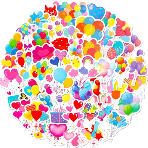 WREWING 100 Luftballons Party Aufkleber von WREWING - Bunte Papierdekorationen für festliche Feiern, Geburtstage und Veranstaltungen im Freien von WREWING