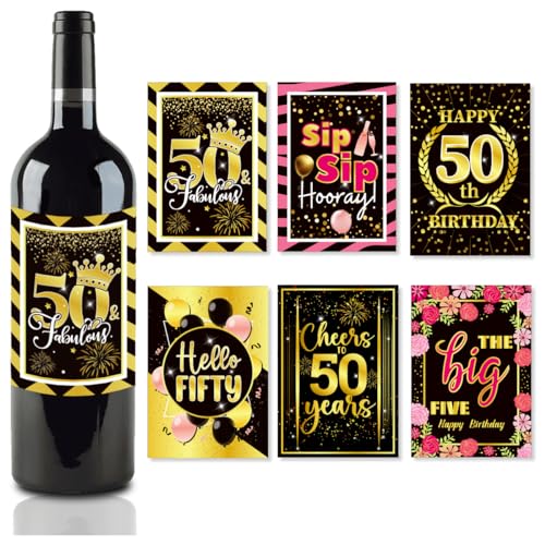 WREWING 30 Stück wiederverwendbare Papierflaschen-Etiketten für Meilenstein-Geburtstage – 50 Dekorationen, Party-Atmosphäre, DIY-Kit WREWING 30 Stück wiederverwendbare Papierflaschen-Etiketten für Meilenstein-Geburtstage – 50 Dekorationen, Party-Atmosphäre, DIY-Kit von WREWING
