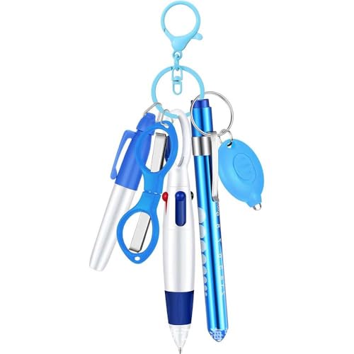 WREWING Krankenschwester Stift Set: Marker Stift Licht, einziehbarer Kugelschreiber, faltbare Stillschere & Ausweishalter von WREWING