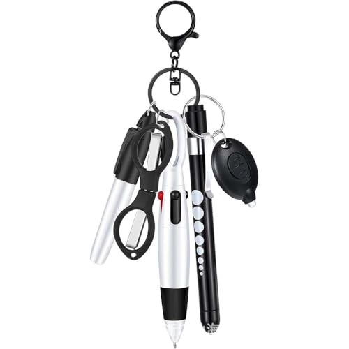 WREWING Krankenschwester Stift Set: Marker Stift Licht, einziehbarer Kugelschreiber, faltbare Stillschere & Ausweishalter von WREWING