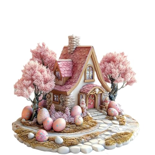 WREWING Ostern 2D Acryl Osterhütte Ornament – wasserdichte Tischdekoration für Zuhause & Wohnzimmer WREWING Ostern 2D Acryl Osterhütte Ornament – wasserdichte Tischdekoration für Zuhause & Wohnzimmer von WREWING