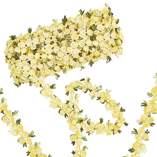 WREWING Spitzenborte mit Blumenstickerei, für Bastelarbeiten, Nähen, Basteln, Hochzeitsdekoration, Gelb, 13,7 m, 20 mm WREWING Spitzenborte mit Blumenstickerei, für Bastelarbeiten, Nähen, Basteln, Hochzeitsdekoration, Gelb, 13,7 m, 20 mm von WREWING