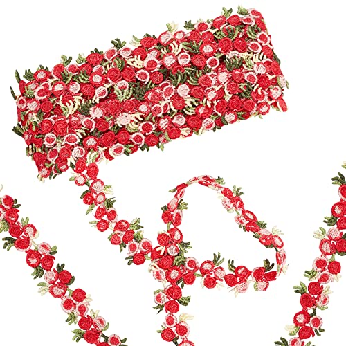 WREWING Spitzenborte mit Blumenstickerei, für Bastelarbeiten, Nähen, Basteln, Hochzeitsdekoration, Rot, 13,7 m, 20 mm WREWING Spitzenborte mit Blumenstickerei, für Bastelarbeiten, Nähen, Basteln, Hochzeitsdekoration, Rot, 13,7 m, 20 mm von WREWING