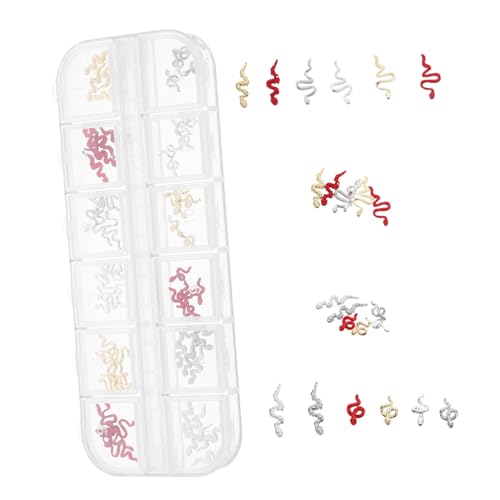 WRITWAA 1 Box Nagelkunst Schmuck Schlangen Tier Nagel Charms Einzigartige Nagel Charms Nagelschmuck Für Nagelkunst Süße Nagel Charms Nagelkunst Charms Nagel Charms Schlangen von WRITWAA