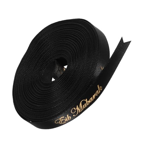 WRITWAA 1 Rolle Eid-band Weißes Band Geschenkband Zur Hochzeit Wickelband Tanzbänder Für Kranzband Regenbogenbänder Rotes Band Bogenband Sackleinenkabelband Samtband Black Polyester von WRITWAA