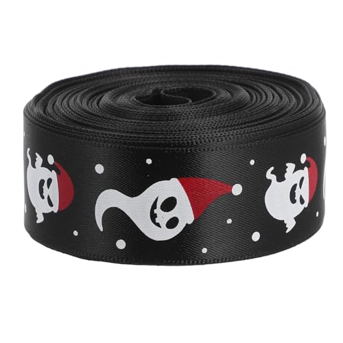 WRITWAA 1 Rolle Halloween Geschenkband Yards Diy Satinband für Geschenkpäckchen Dekorationen und Schleifen Spooky Design Breit für Halloween Feiern und Bastelprojekte von WRITWAA