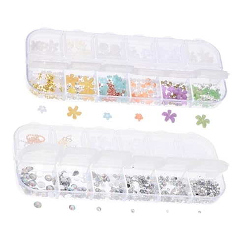 WRITWAA 1 Satz Charms Kit Nail Art Zubehör Süße Nagel Charms Nagel Charms Nail Art Edelsteine ​​Strass Nägel Maniküre Charms Dekoration Mini Nagel Edelsteine ​​Resin 2Boxen von WRITWAA