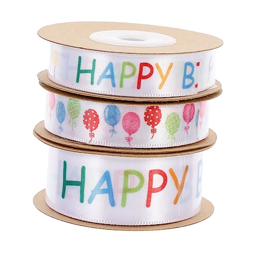 WRITWAA 1 Satz Geburtstagsband Geschenkband Für Geburtstagsfeiern Yards Pro Dekoratives Satinband Für Und Diy Projekte Tischdekoration 3rollen von WRITWAA