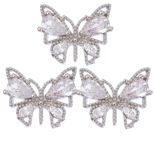 WRITWAA 1 Satz Nagelkunst Charms Zierliche Schmetterlings Dekoration Aus Zirkonia Für Diy Maniküre Für Besondere Anlässe Party Und Bühnenauftritte 3 Stück von WRITWAA