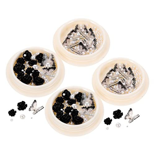 WRITWAA 1 Satz Nagelornamente Nail Strass-kit Reize Kristalle Nagel Charms Strasssteine Nagelblumendekoration Nagelbolzen Diy -nagelzauber Maniküre Reiz Nagelkunstzubehör Harz 4boxen von WRITWAA