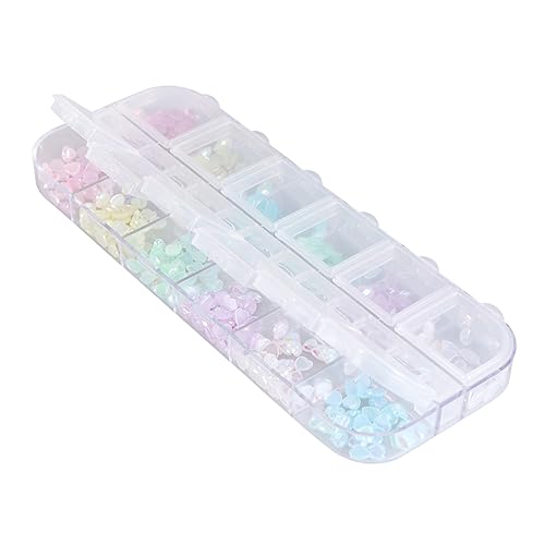 WRITWAA 1 Satz Nail Art Dekoration Slots Bunte Acrylaccessoires für Nagelkunst Transparent Oval für Handy Dekoration und Schmuckherstellung von WRITWAA