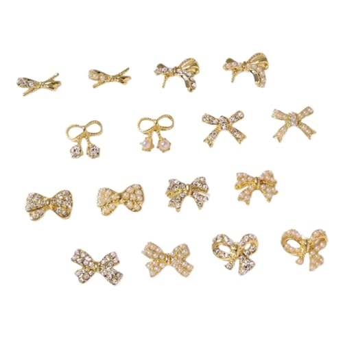 WRITWAA 1 Satz Teiliges Bowknot Dekorationen Diy Perlen Schmetterlingsnagel Aufkleber Für Maniküre Accessoires 16 Stück von WRITWAA