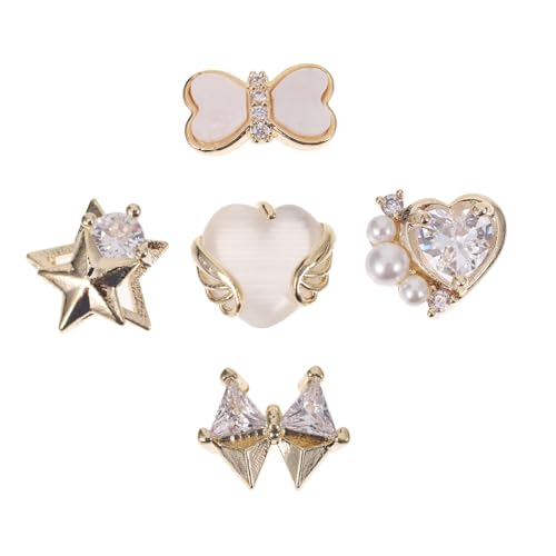WRITWAA 1 Satz Teiliges Glänzender Fingernagel Dekorationen Diy Nail Art Zubehör Für Nägel Metallische Ornamente Mit Perlen Und Schleifen Für Nail Art Gestaltung 5 Stück WRITWAA 1 Satz Teiliges Glänzender Fingernagel Dekorationen Diy Nail Art Zubehör Für Nägel Metallische Ornamente Mit Perlen Und Schleifen Für Nail Art Gestaltung 5 Stück von WRITWAA