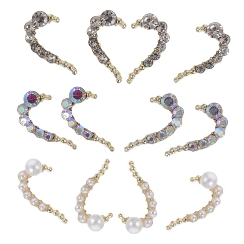 WRITWAA 1 Satz Teiliges Herzförmige Nagel Rhinestones Stilvolle Diy Nagelkunst Dekorationen Für Maniküre Glänzender Schmuck Für Besondere Anlässe Und Feiern 12 Stück von WRITWAA