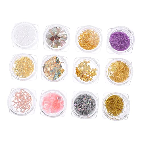WRITWAA 1 Schachtel Diy Nagelkunst Zubehörset Farben Goldfolien Charms und Perlen für Maniküre für Anfänger und Profis Nageldesigns und Bastelprojekte WRITWAA 1 Schachtel Diy Nagelkunst Zubehörset Farben Goldfolien Charms und Perlen für Maniküre für Anfänger und Profis Nageldesigns und Bastelprojekte von WRITWAA