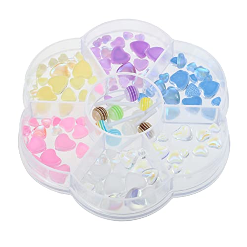 WRITWAA 1 Schachtel Herzförmige Nageldekorationen mit Glassteinen DIY Nail Art Zubehör Lollipop Nail Charms für Nagelkunst von WRITWAA