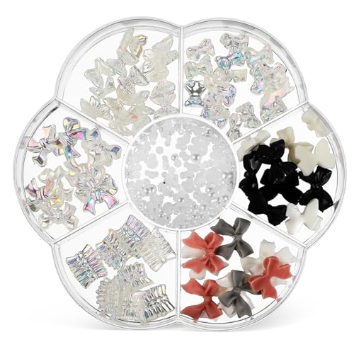WRITWAA 1 Schachtel Nail-Art-Schleife Charme Bogen-Nagel-Charms girly für klein Nagelbogen-Charms Nagelschmuck Bögen Nagelkunst Bögen Nageldekoration süße Nagelanhänger Nagelschleifen Harz von WRITWAA