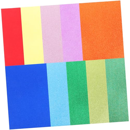 WRITWAA 10 Blatt Glitzerpapier Glitzer Karton Bastelpapier Sparkly Glitter Cardstock für DIY Grußkarten Scrapbooking Party Dekoration Flexible Langlebige Glitzer Bastelmaterialien von WRITWAA