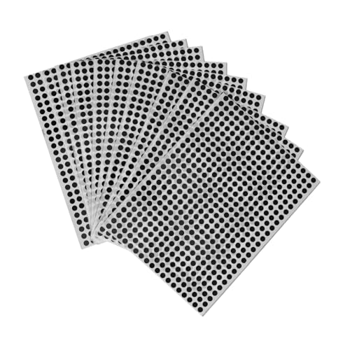 WRITWAA 10 Blatt Schwarze Runde Klebepunkte Aufkleber Selbstklebend Kleine Farbetiketten für Markierung Kennzeichnung Büro Schule DIY Dot Sticker von WRITWAA
