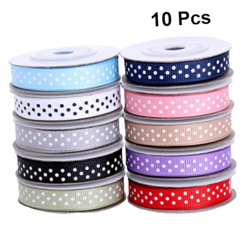 WRITWAA 10 Rollen Breites Gepunktetes Ripsband in Mischfarben Yards pro Langlebiges Geschenkband und Bastelschleife für Partydekoration DIY Haarschleifen Hochzeit und Geschenkverpackung WRITWAA 10 Rollen Breites Gepunktetes Ripsband in Mischfarben Yards pro Langlebiges Geschenkband und Bastelschleife für Partydekoration DIY Haarschleifen Hochzeit und Geschenkverpackung von WRITWAA
