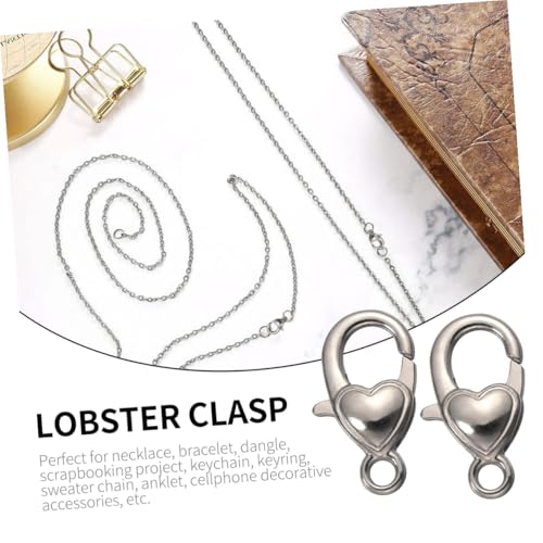 WRITWAA 10 Stück Herzförmige Karabinerhaken aus Legierung Silberfarbener Verschluss für Taschen Schlüsselanhänger und Schmuck DIY Langlebig und Vielseitig für Schmuckherstellung von WRITWAA