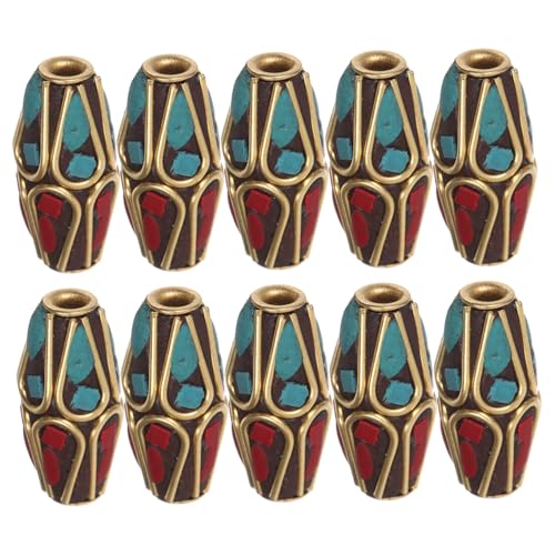 WRITWAA 10 Stück Nepal Kupfer Spacer Perlen Vintage Tibet Schmuckzubehör für DIY Armbänder Halsketten Ohrringe Buddhistische Bastelperlen WRITWAA 10 Stück Nepal Kupfer Spacer Perlen Vintage Tibet Schmuckzubehör für DIY Armbänder Halsketten Ohrringe Buddhistische Bastelperlen von WRITWAA