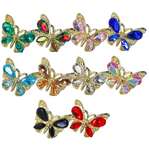 WRITWAA 10 Stück Schmetterlings Nail Art Charms Glitzernde Dekoration für Fingernägel für Maniküre Diy Nageldesign und Party Events von WRITWAA