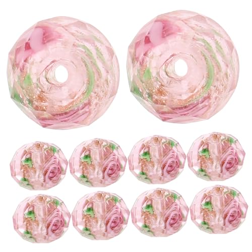 WRITWAA 10 Stück Teiliges Bunte Glasperlen Facettierte Runde DIY Spacer Perlen mit Langlebige Schmuckperlen zum Auffädeln für Armband Halskette Bastelprojekte von WRITWAA