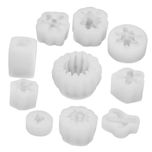 WRITWAA 10 Stück Teiliges Silikon Sukkulenten design Flexibel Langlebig Wiederverwendbar für DIY Duftkerzen Seifen Gießformen Sicher und Leicht zu Reinigen von WRITWAA