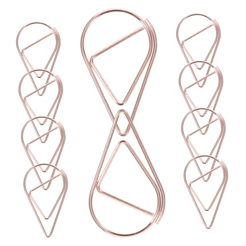 WRITWAA 10 Stück Teiliges Wasser tropfen förmige Metall Büroklammern in Roségold Kleine Niedliche Lesezeichen Clips für Notizen Fotos Papier Bürobedarf und Schreibwaren von WRITWAA