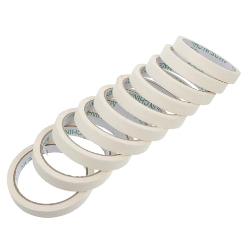 WRITWAA 10 Stück Weißes Malerkrepp Einfach Abreißbares Klebeband Einseitig Haftend Vielseitig für Sprühlackierung Möbelabdeckung DIY und Markierungen Rückstandslos Entfernbar von WRITWAA