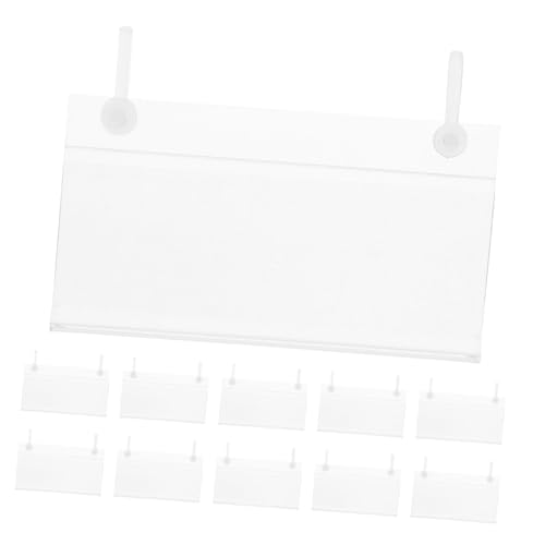 WRITWAA 100 Stück Basket Label Holder aus Robustem PVC mit Doppel-ohr-haken Klarer Drahtregal-preisschildhalter Wiederverwendbar und Vielseitig Einsetzbar für Drahtregale Körbe und WRITWAA 100 Stück Basket Label Holder aus Robustem PVC mit Doppel-ohr-haken Klarer Drahtregal-preisschildhalter Wiederverwendbar und Vielseitig Einsetzbar für Drahtregale Körbe und von WRITWAA