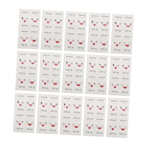 WRITWAA 100 Stück Geschenkbox Aufkleber Rechteckige Dekorative Verpackungsetiketten Selbstklebend Versiegelungssticker für Geschenktüten und Pakete Niedliche Muster von WRITWAA