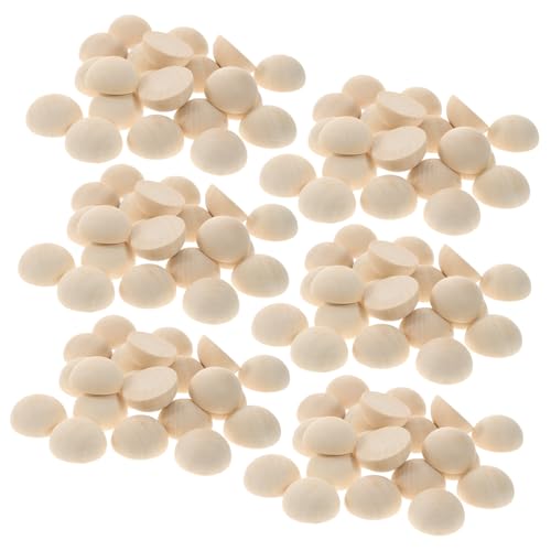 WRITWAA 100 Stück Halbrunde Naturbelassene Holzkugeln Unbemalte DIY Schmuckperlen Holz Halbperlen für Basteln Armbänder Halsketten Zubehör WRITWAA 100 Stück Halbrunde Naturbelassene Holzkugeln Unbemalte DIY Schmuckperlen Holz Halbperlen für Basteln Armbänder Halsketten Zubehör von WRITWAA