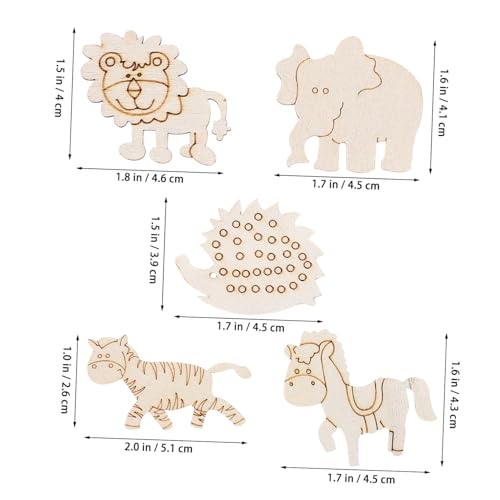 WRITWAA 100 Stück Holztiere zum Basteln Natürliche Tierformen aus Holz Robuste DIY holzfiguren für Scrapbooking Kinderhandwerk und Dekoration Vielseitige Holzrohlinge für Kreative von WRITWAA
